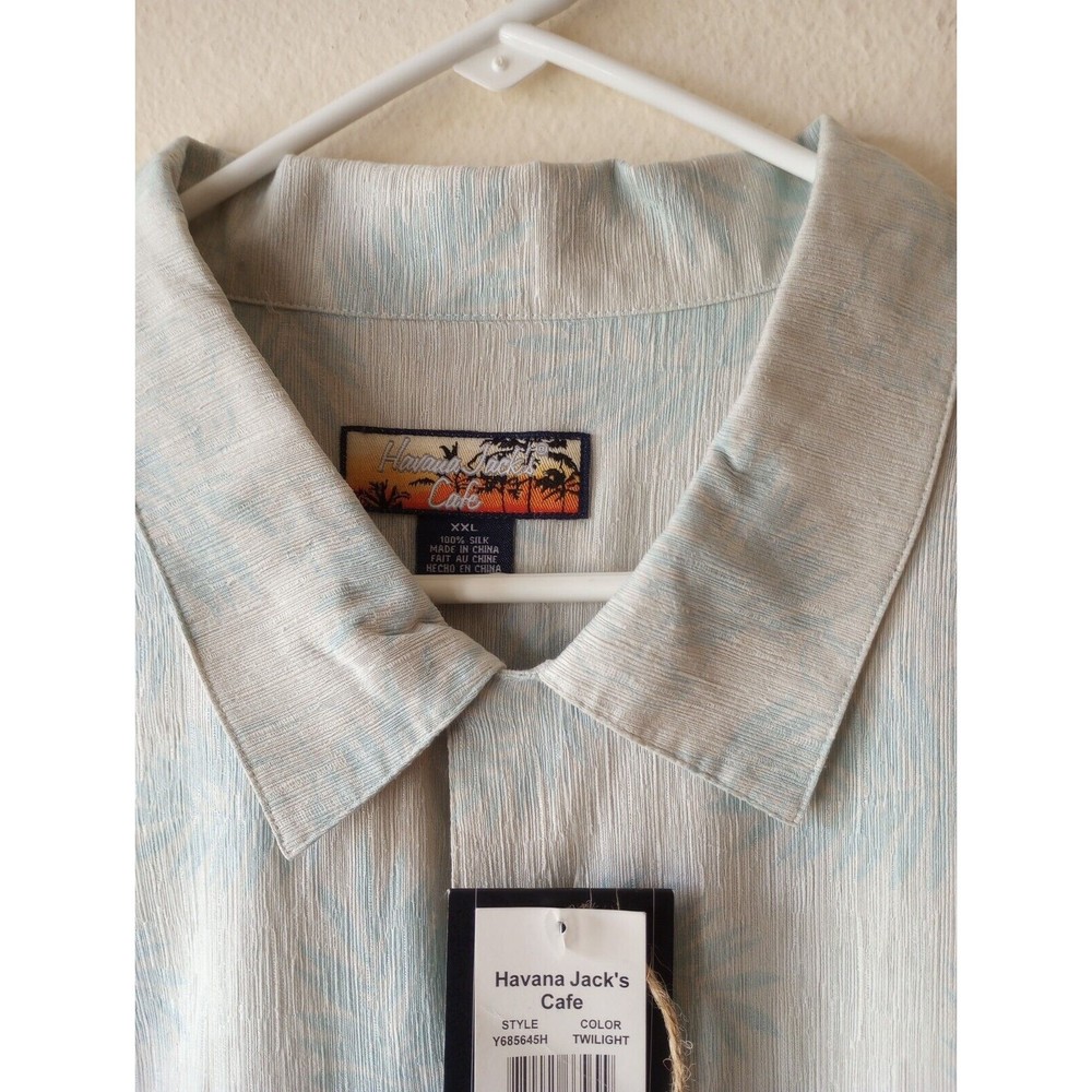 Havana Jack's Cafe 100% Silk Men's Hawaiian Shirt Size XXL - Picture 2 of 9